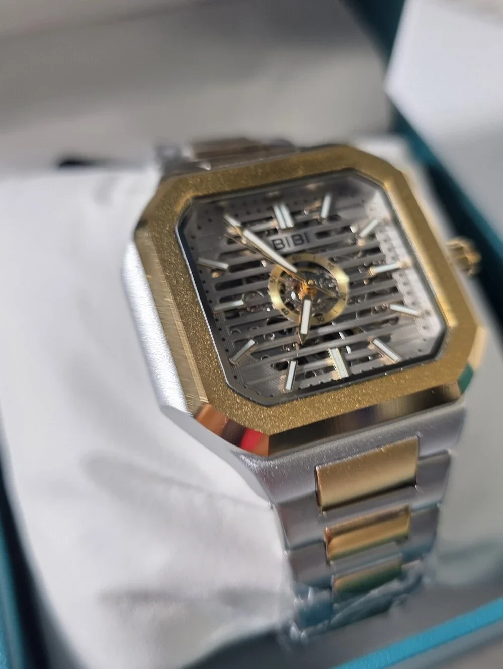 343. BiBi Two-Tone Gold and Silver Skeleton Watch